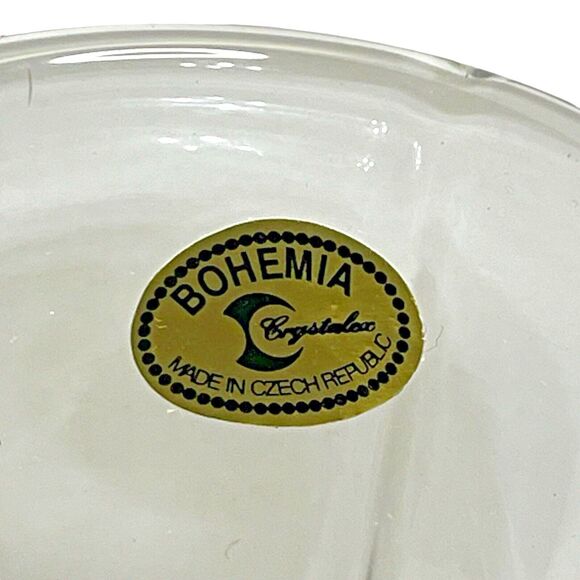 Crystal Clear Glass Vase Bohemian by Crystalex Made in Czech Republic 3"W x 8"H - Picture 4 of 9